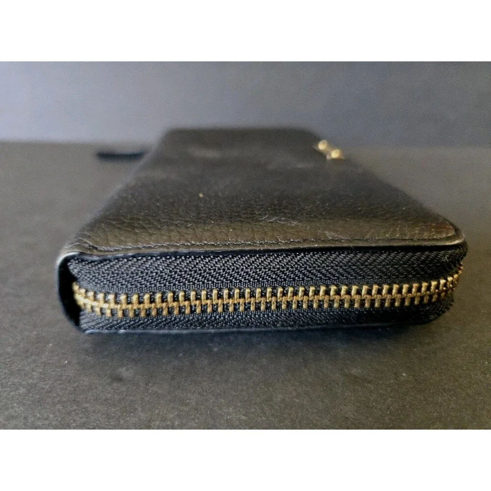 Kate Spade New York Women’s Black Zip-Around Wallet Logo Zipper Card Slots